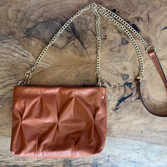 Persaman Crossbody Purse Brown with Gold Made in Italy - Picture 1 of 12